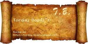Torday Bogát névjegykártya